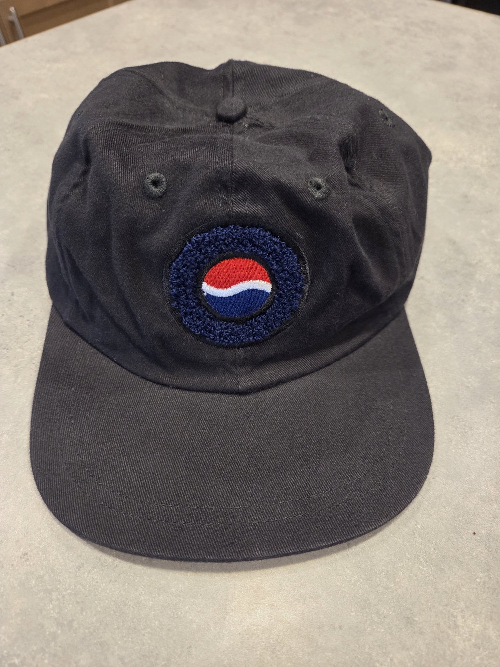 Pepsi Snapback Hat Cap Black/Blue Embroidered Logo Patch Soda Theme